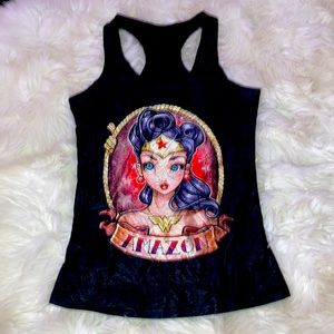 Beautiful Amazon Wonder Woman Pinup Retro Racerback Tank Top S/M